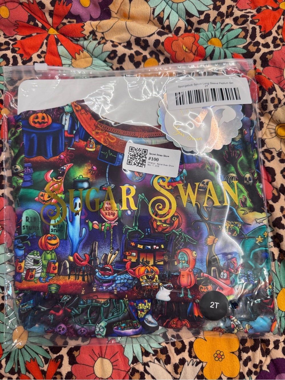 Sugar Swan Kids Halloween Matching Peplum Set - 2T NIB